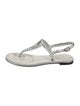 Chanel Interlocking CC Logo Leather T-Strap Sandals