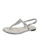 Chanel Interlocking CC Logo Leather T-Strap Sandals