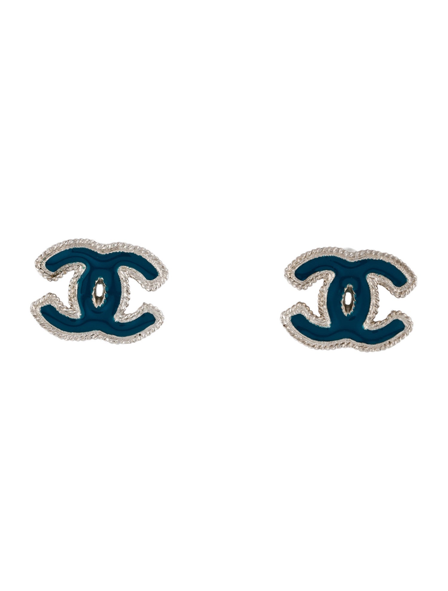 Chanel Resin CC Stud Earrings