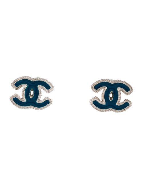 Chanel Resin CC Stud Earrings