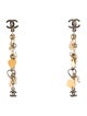 Chanel Faux Pearl CC Clover Drop Earrings