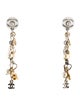 Chanel Faux Pearl CC Clover Drop Earrings