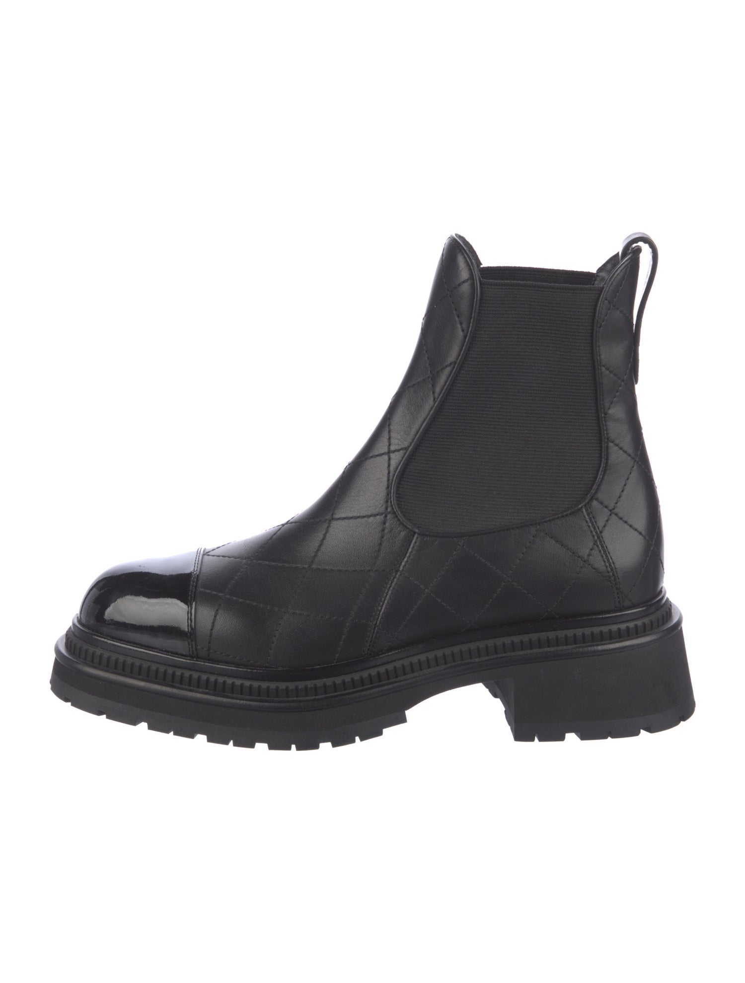 Chanel 2023 Quilted Pattern Chelsea Boots