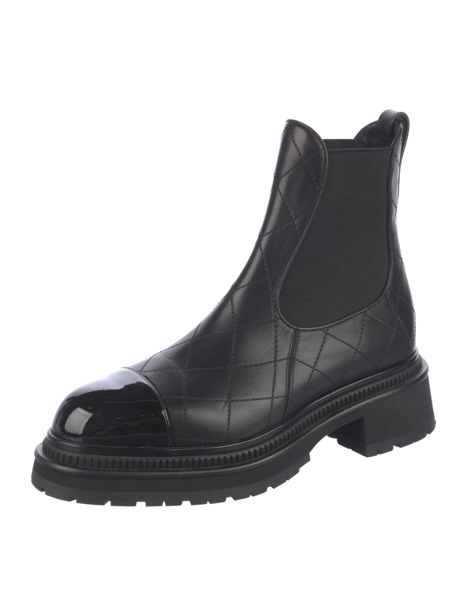 Chanel 2023 Quilted Pattern Chelsea Boots