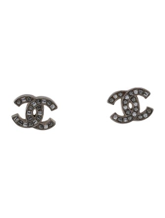 Chanel Strass CC Stud Earrings