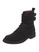 Chanel Interlocking CC Logo Suede Combat Boots