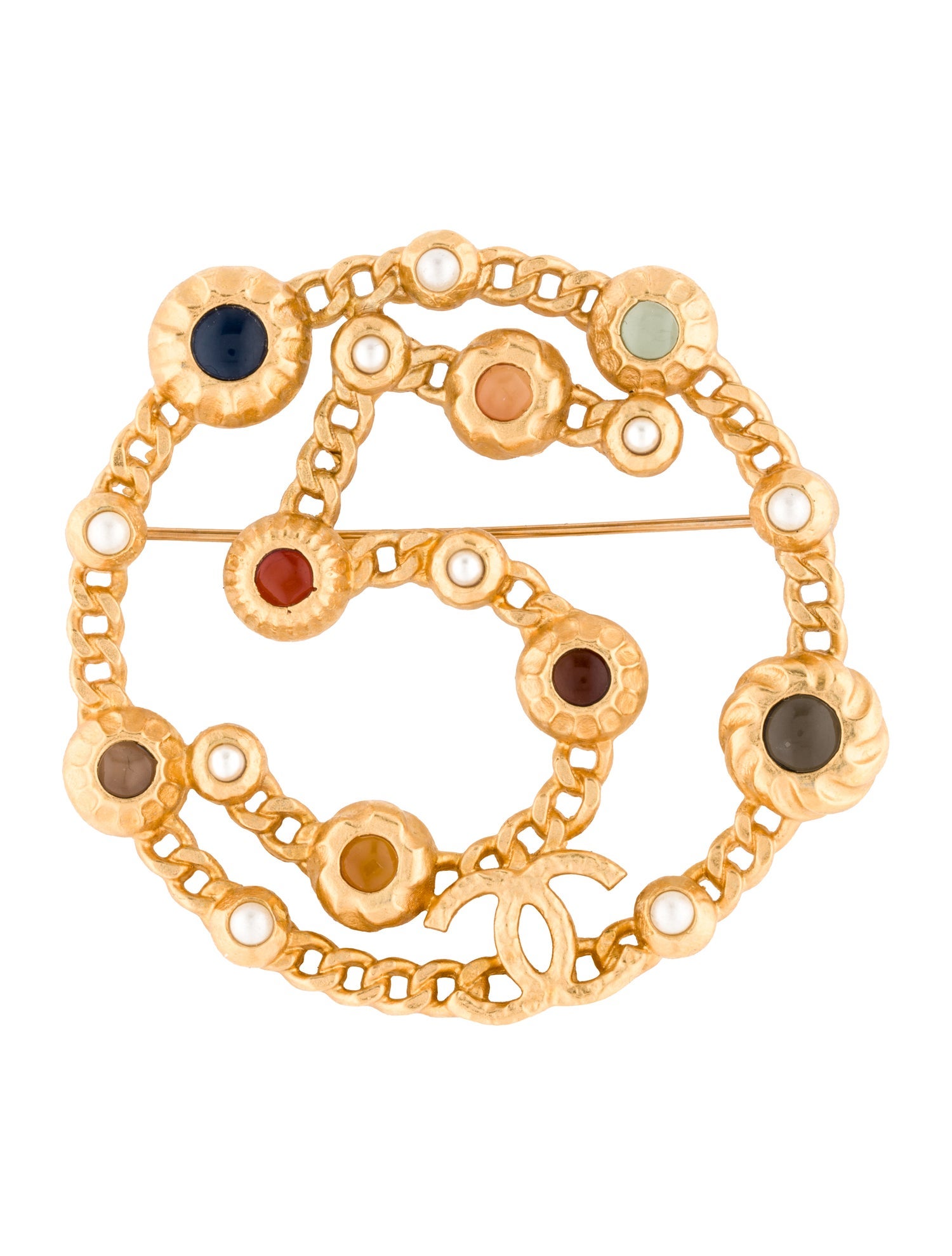 Chanel Faux Pearl & Strass No. 5 Brooch