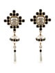 Chanel Faux Pearl & Strass Drop Earrings