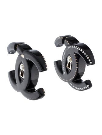 Chanel 2022 Faux Pearl, Resin & Strass CC Earrings