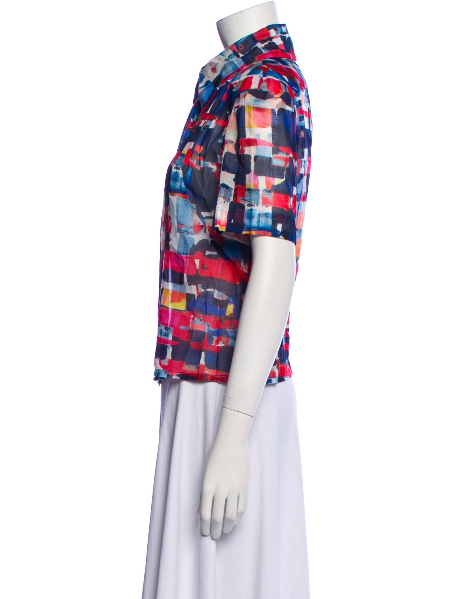 Chanel 2016 Printed Button-Up Top