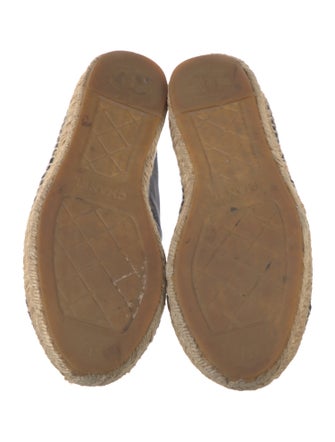 Chanel Interlocking CC Logo Leather Espadrilles
