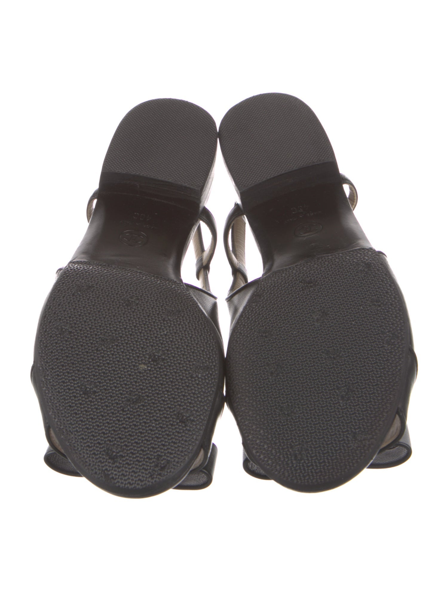 Chanel 2015 Interlocking CC Logo Slingback Sandals