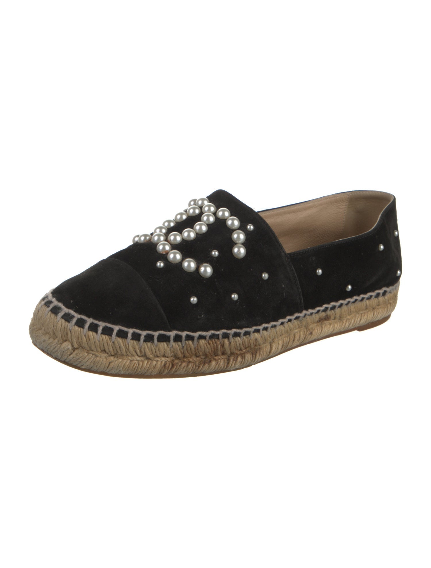 Chanel Interlocking CC Logo Suede Espadrilles