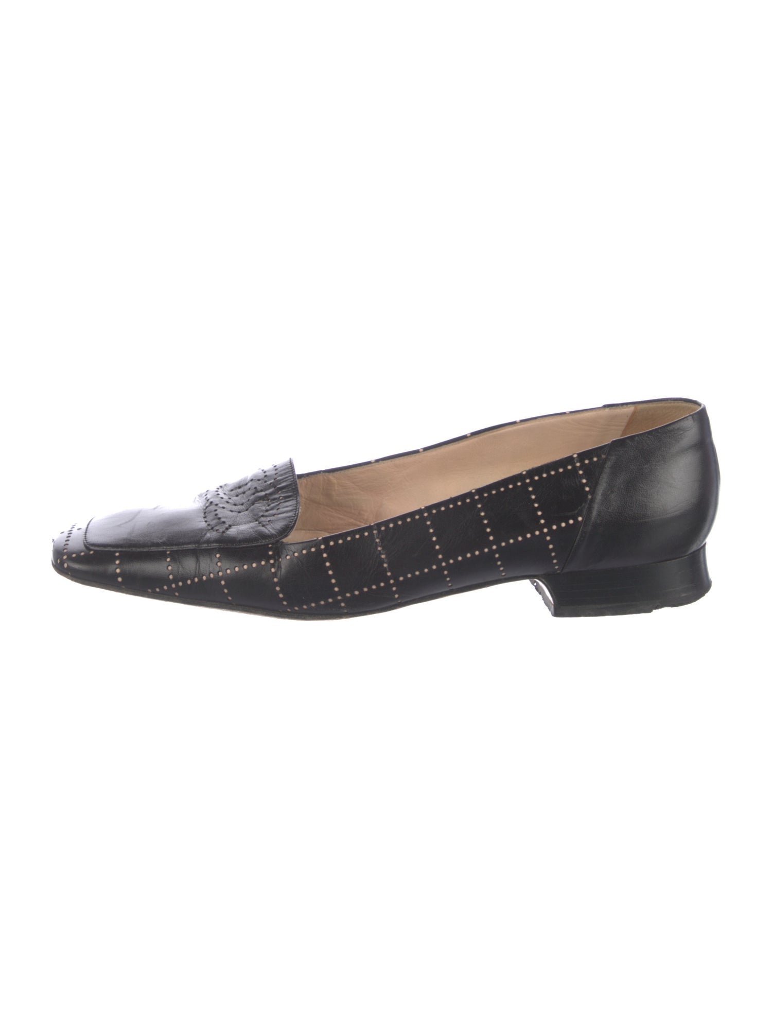 Chanel Interlocking CC Logo Leather Loafers