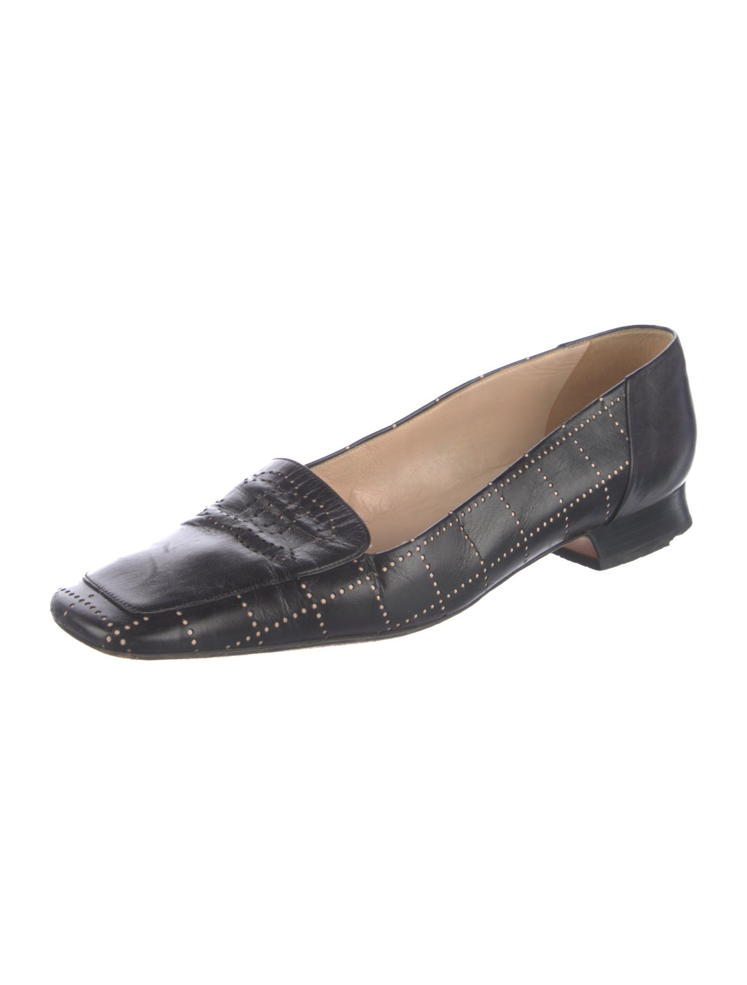 Chanel Interlocking CC Logo Leather Loafers