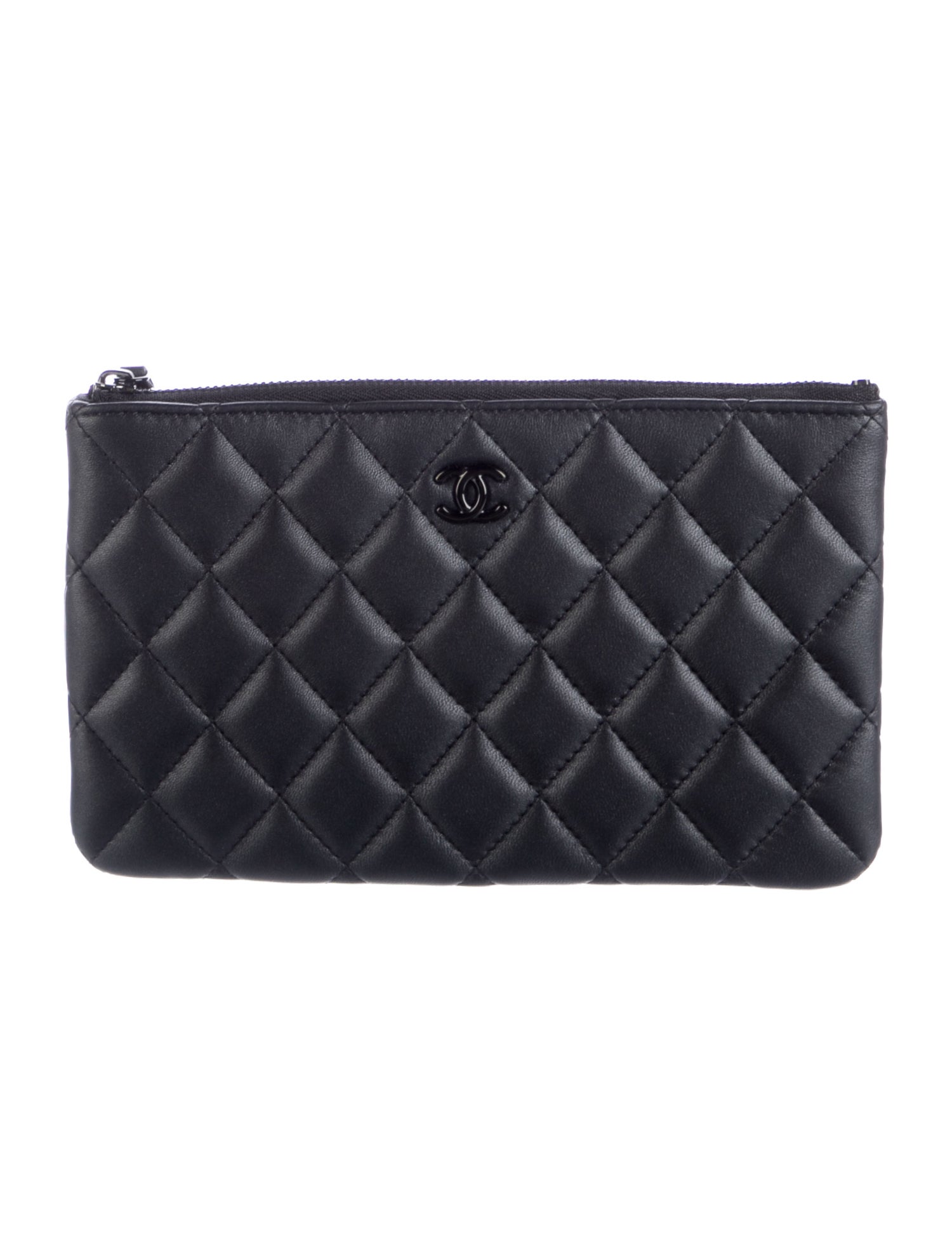 Chanel So Black O-Case Interlocking CC Logo Wallet