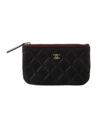 Chanel Classic Small Zipped Pouch Interlocking CC Logo Wallet