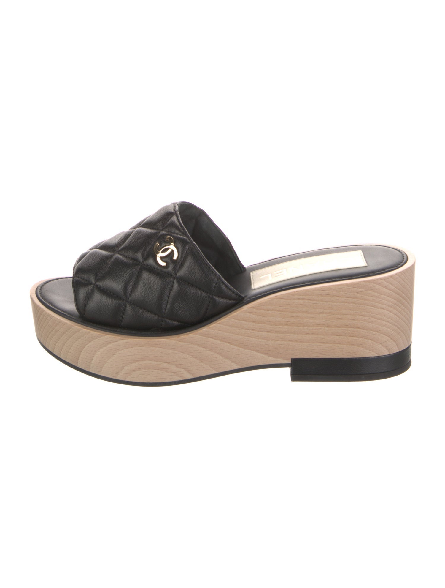 Chanel Interlocking CC Logo Leather Espadrilles
