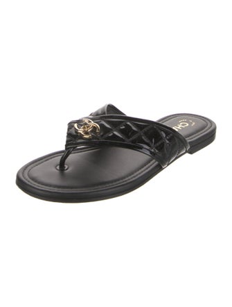 Chanel 2023 Interlocking CC Logo Flip Flops