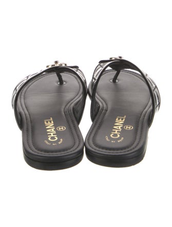 Chanel 2023 Interlocking CC Logo Flip Flops