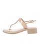 Chanel Interlocking CC Logo Patent Leather T-Strap Sandals