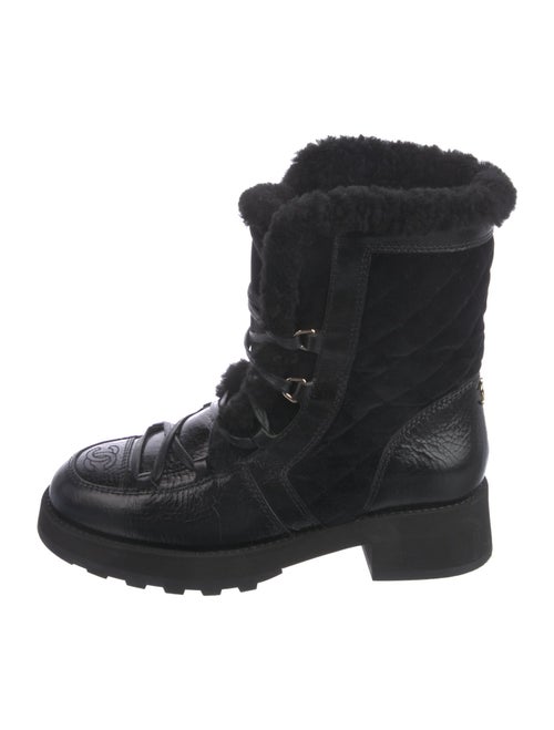 Chanel 2021 Interlocking CC Logo Combat Boots