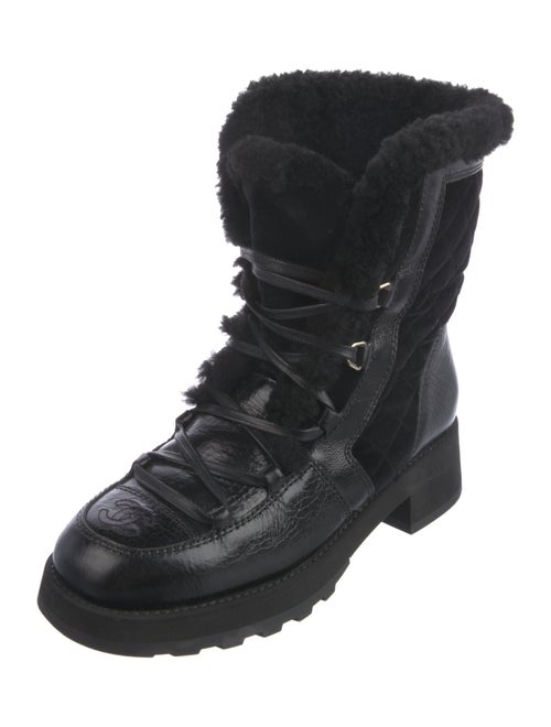 Chanel 2021 Interlocking CC Logo Combat Boots