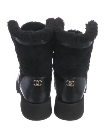 Chanel 2021 Interlocking CC Logo Combat Boots