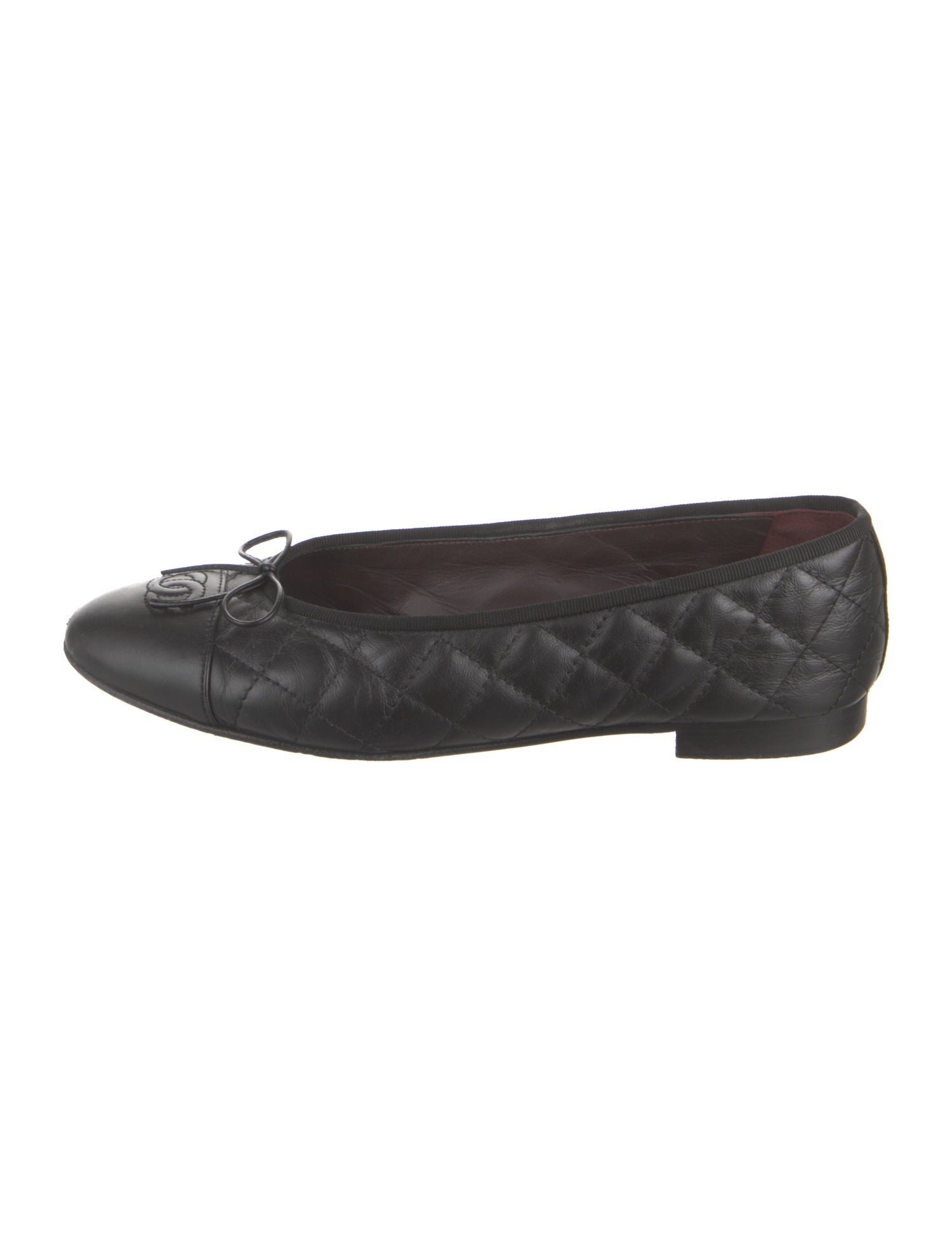 Chanel Interlocking CC Logo Calfskin Ballet Flats