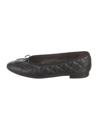 Chanel Interlocking CC Logo Calfskin Ballet Flats