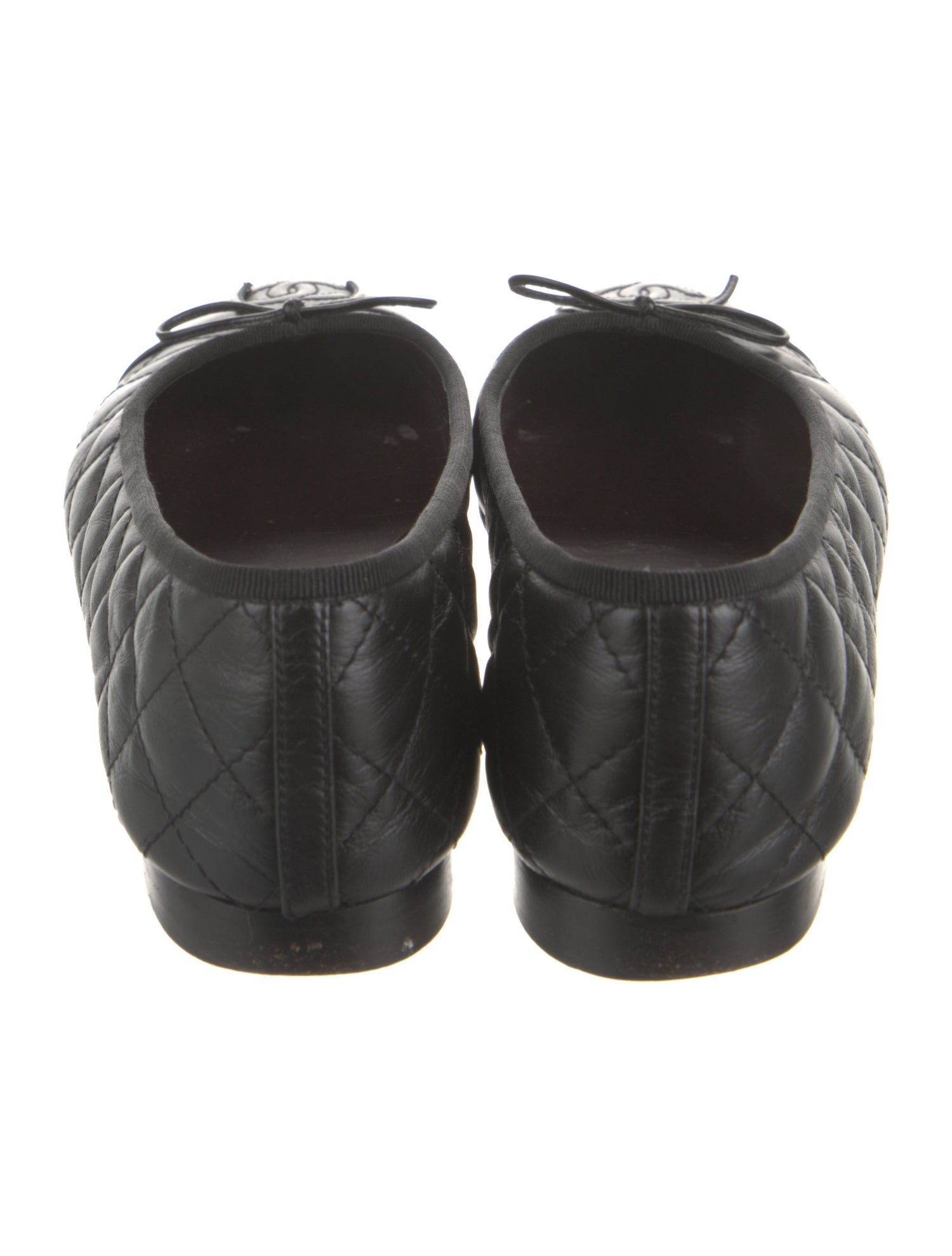 Chanel Interlocking CC Logo Calfskin Ballet Flats