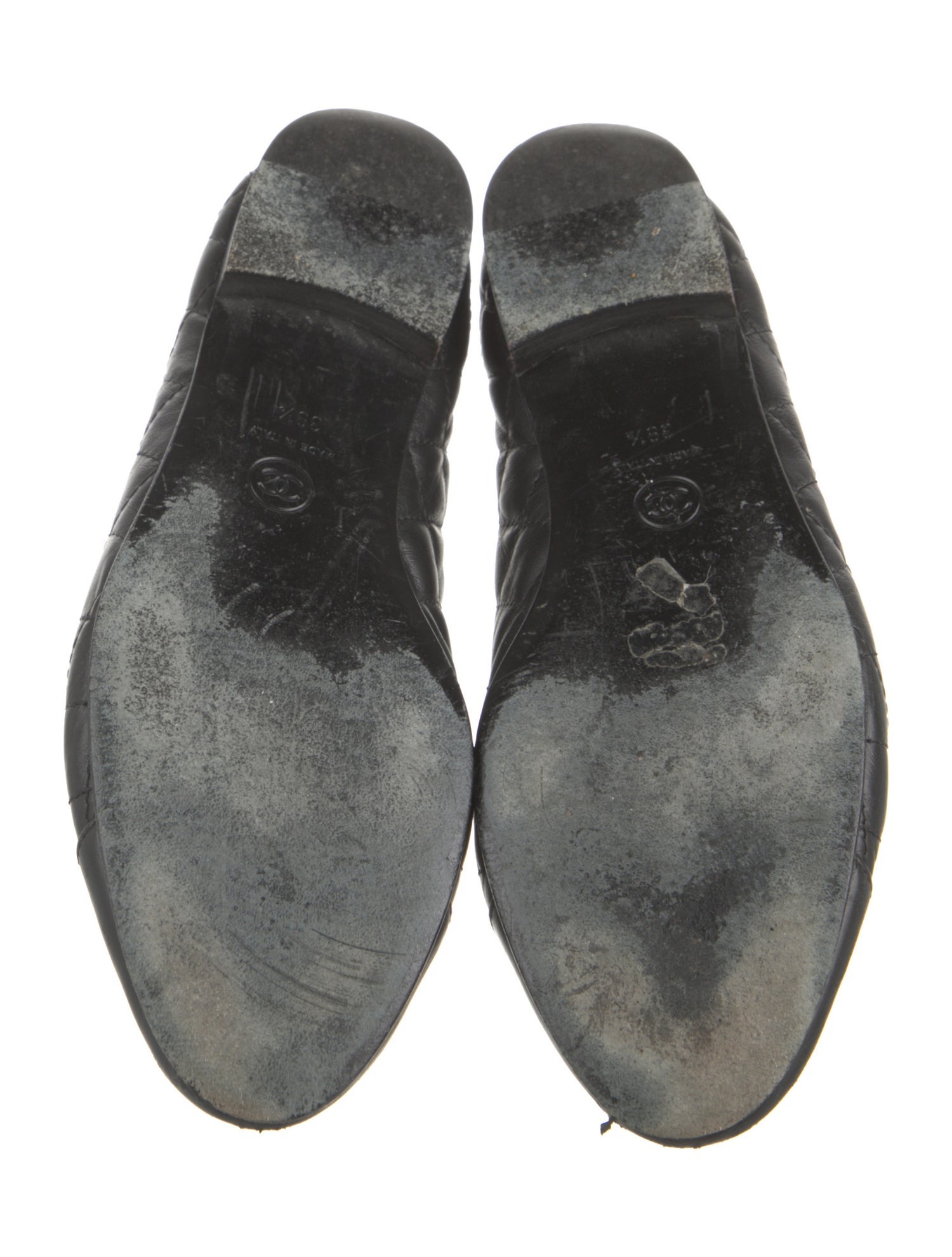 Chanel Interlocking CC Logo Calfskin Ballet Flats