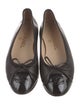 Chanel Interlocking CC Logo Leather Ballet Flats