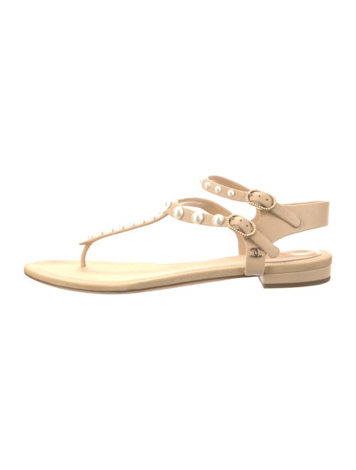 Chanel 2016 Interlocking CC Logo T-Strap Sandals