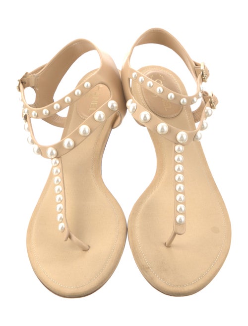 Chanel 2016 Interlocking CC Logo T-Strap Sandals