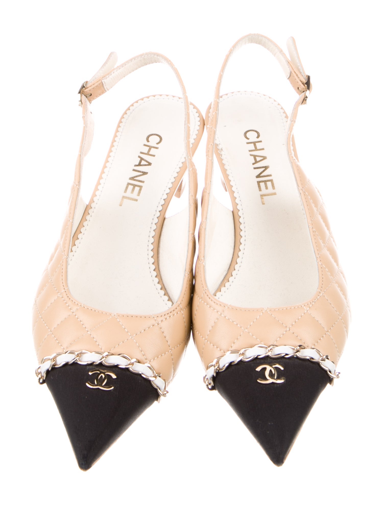 Chanel 2023 Interlocking CC Logo Slingback Pumps