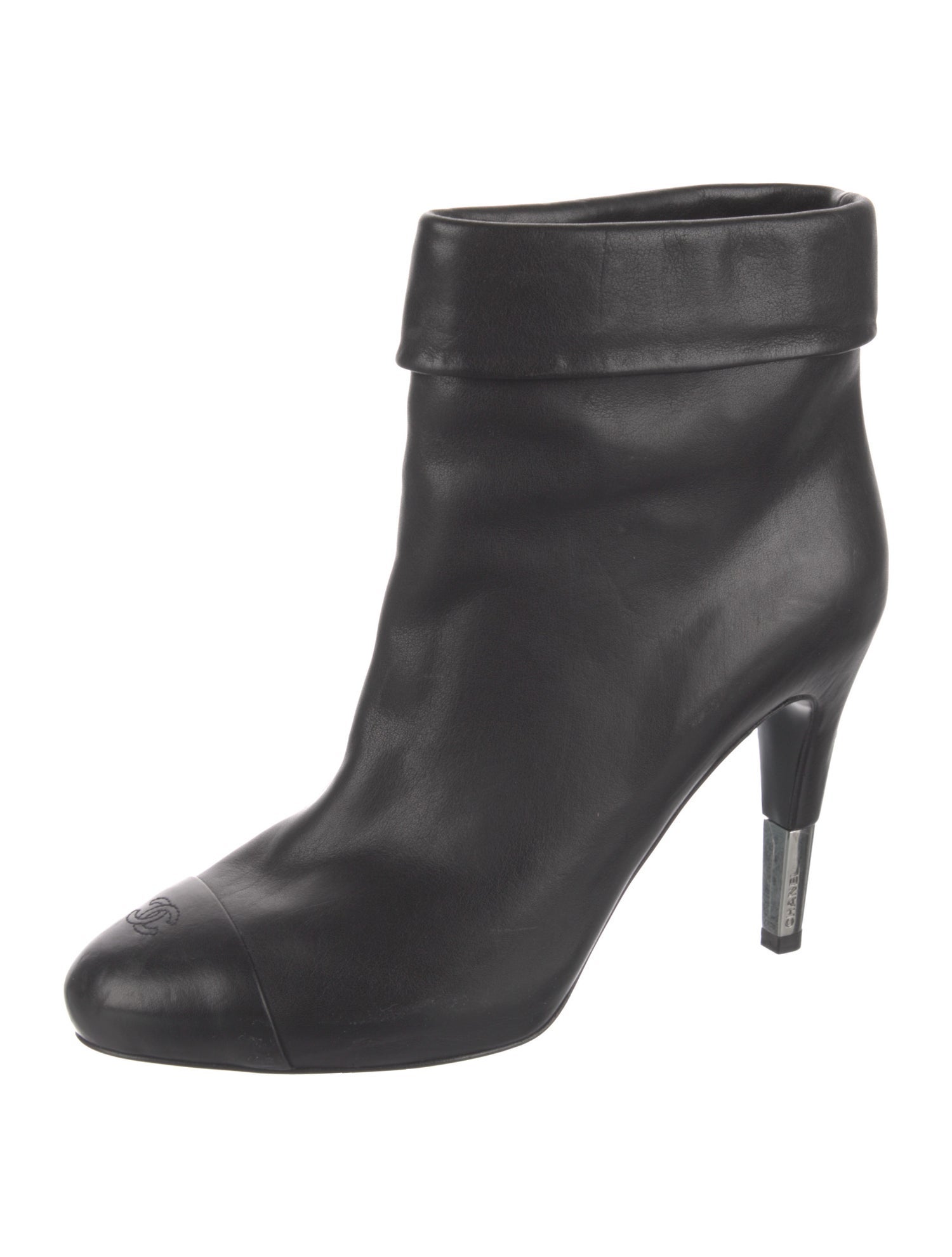 Chanel Interlocking CC Logo Leather Boots