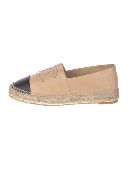 Chanel Interlocking CC Logo Leather Espadrilles