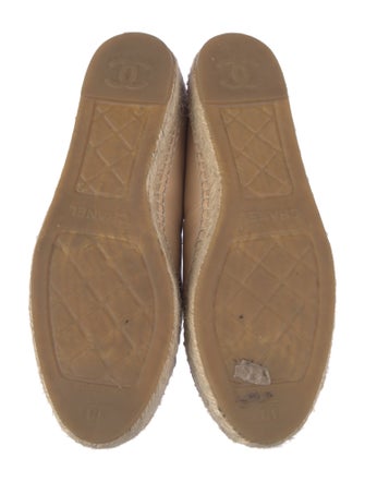 Chanel Interlocking CC Logo Leather Espadrilles