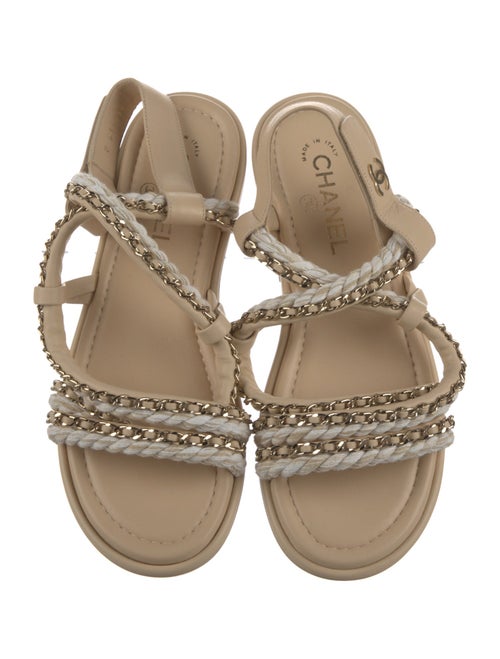 Chanel 2022 Interlocking CC Logo Gladiator Sandals