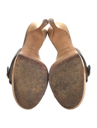 Chanel Interlocking CC Logo Leather Slides