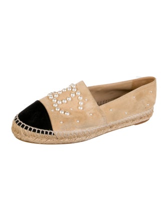 Chanel Interlocking CC Logo Suede Espadrilles