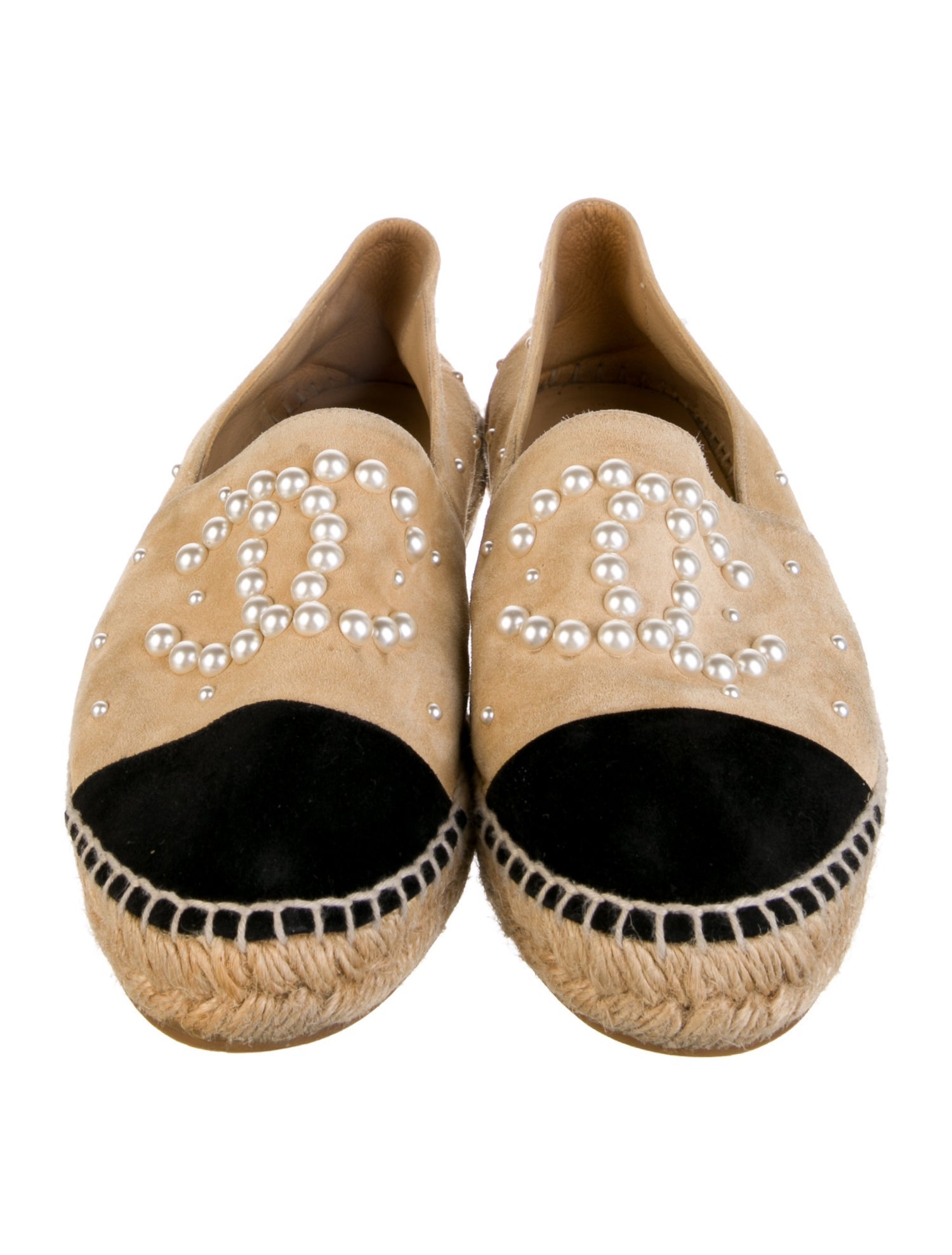Chanel Interlocking CC Logo Suede Espadrilles