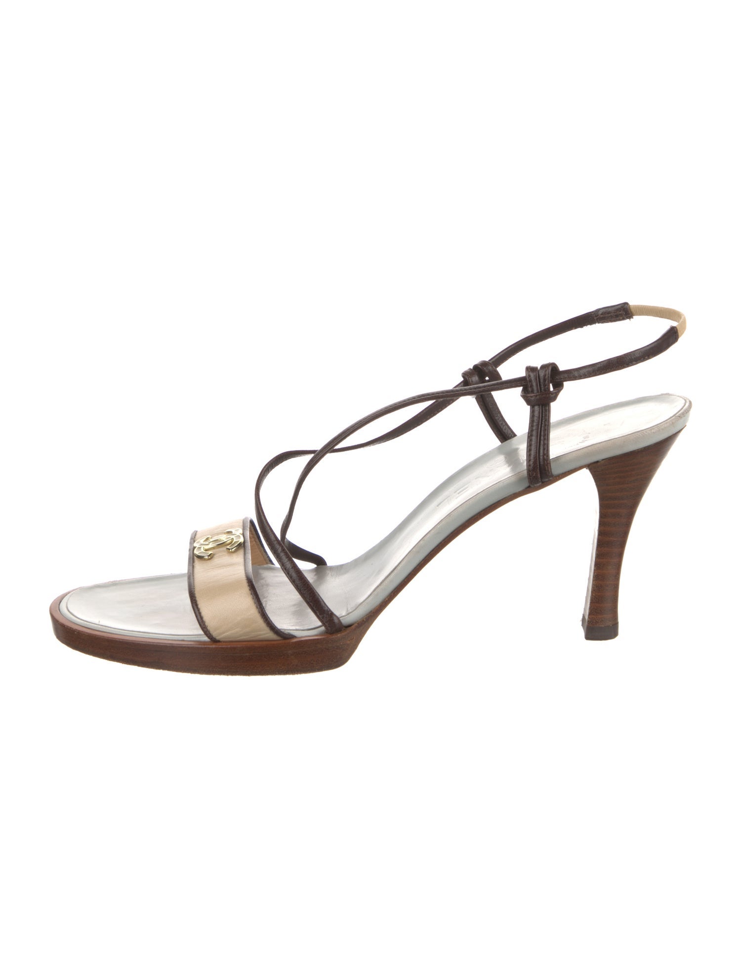 Chanel Vintage Interlocking CC Logo Slingback Sandals