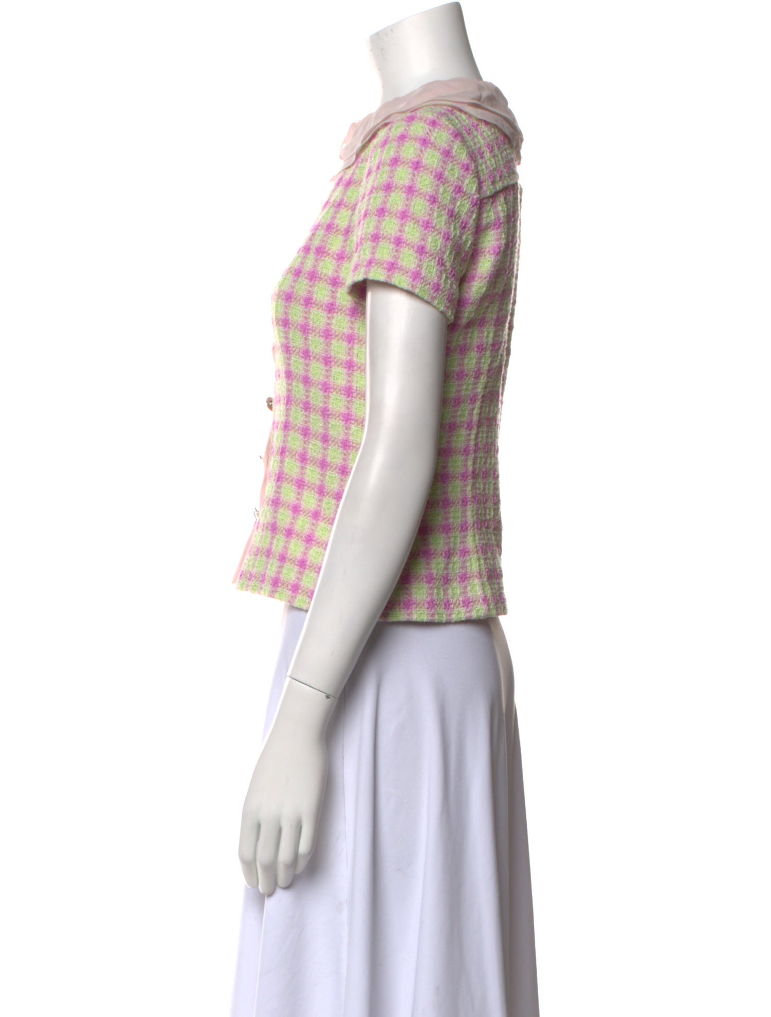 Chanel 2025 Plaid Print Crop Top