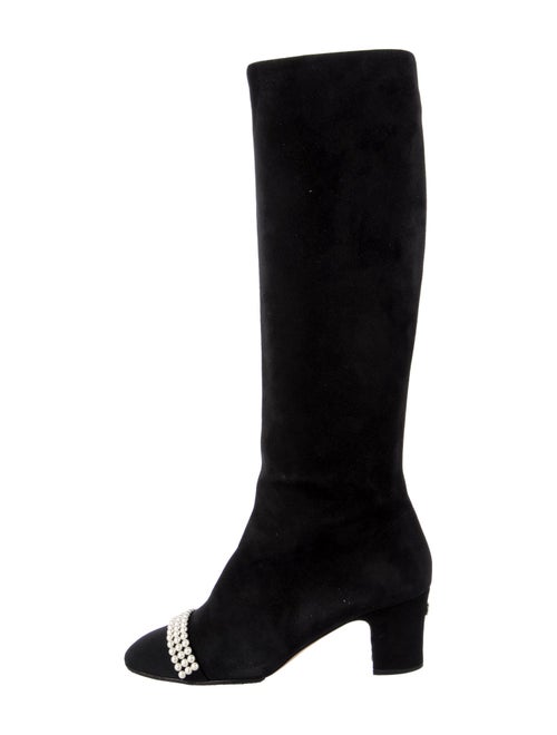 Chanel Interlocking CC Logo Suede Boots