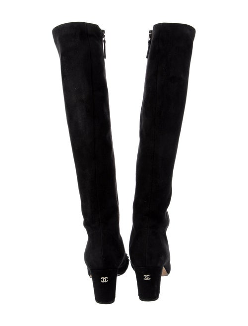 Chanel Interlocking CC Logo Suede Boots