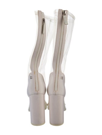 Chanel Interlocking CC Logo PVC Sock Boots