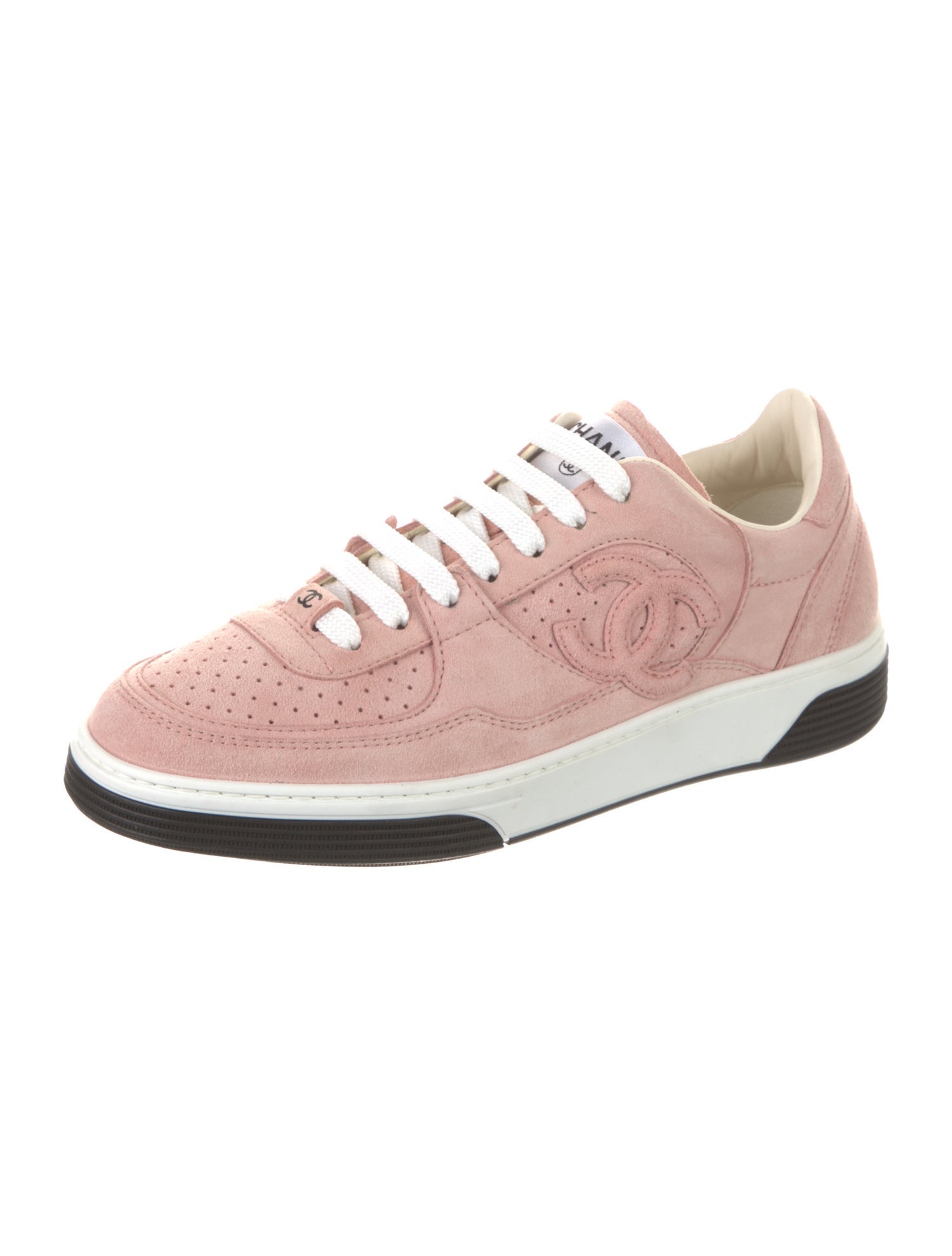 Chanel Interlocking CC Logo Suede Sneakers