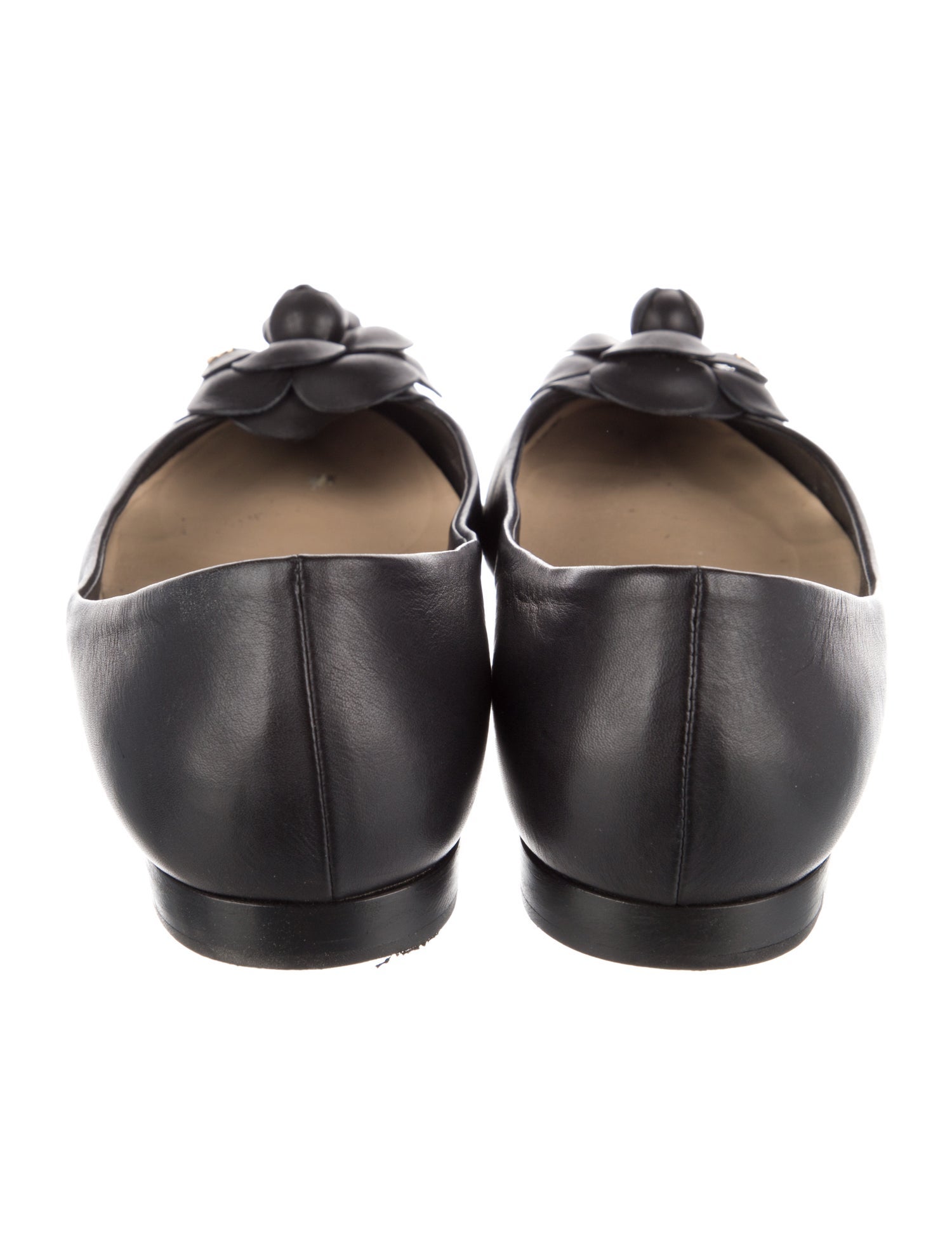 Chanel Interlocking CC Logo Leather Flats